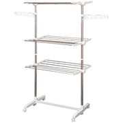 Estendal Dobrável 142x55x152cm Branco e Prata