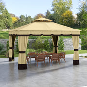 Pérgola de Jardim 370x300x275 cm Bege - Proteção UV e Mosquiteiros