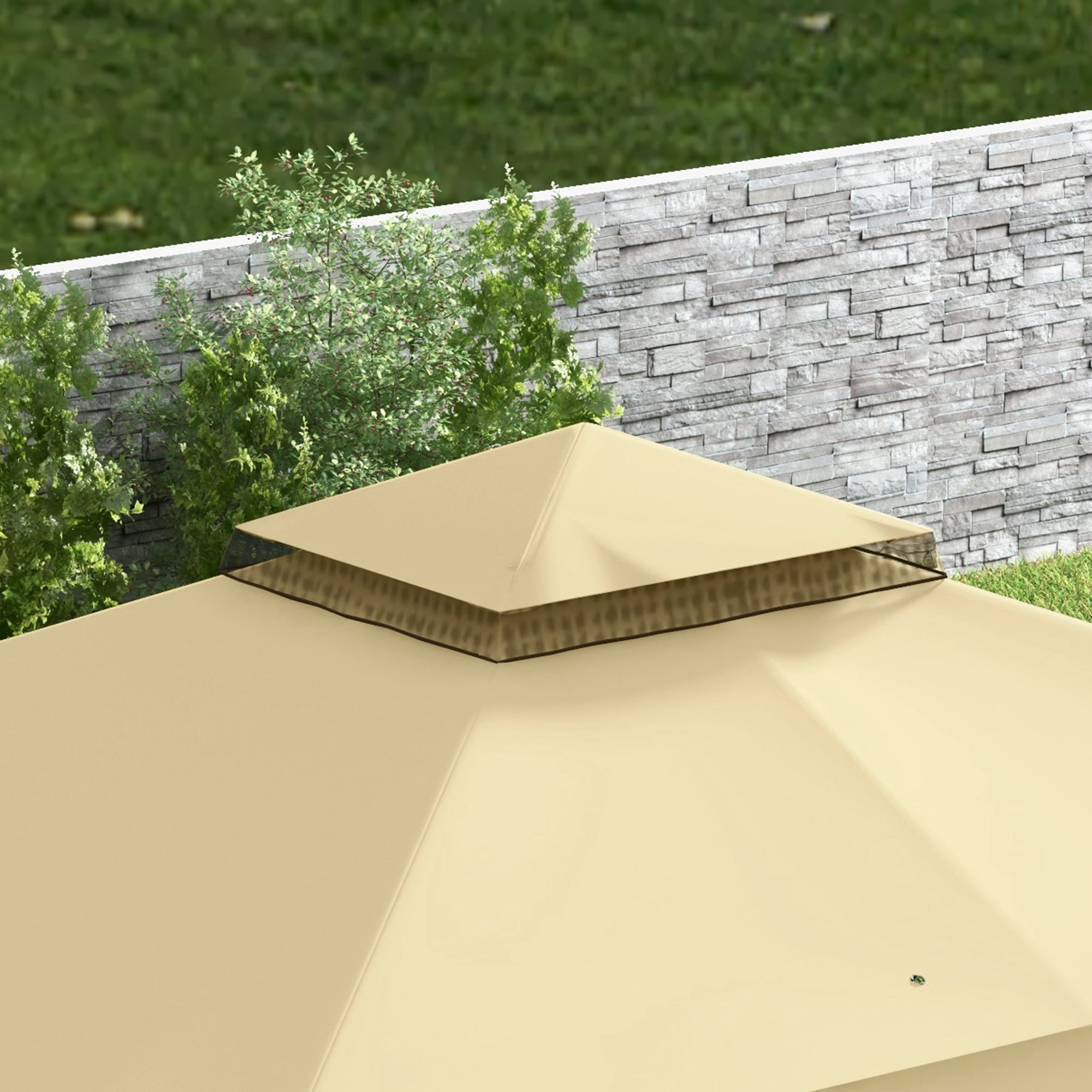 Pérgola de Jardim 370x300x275 cm Bege - Proteção UV e Mosquiteiros