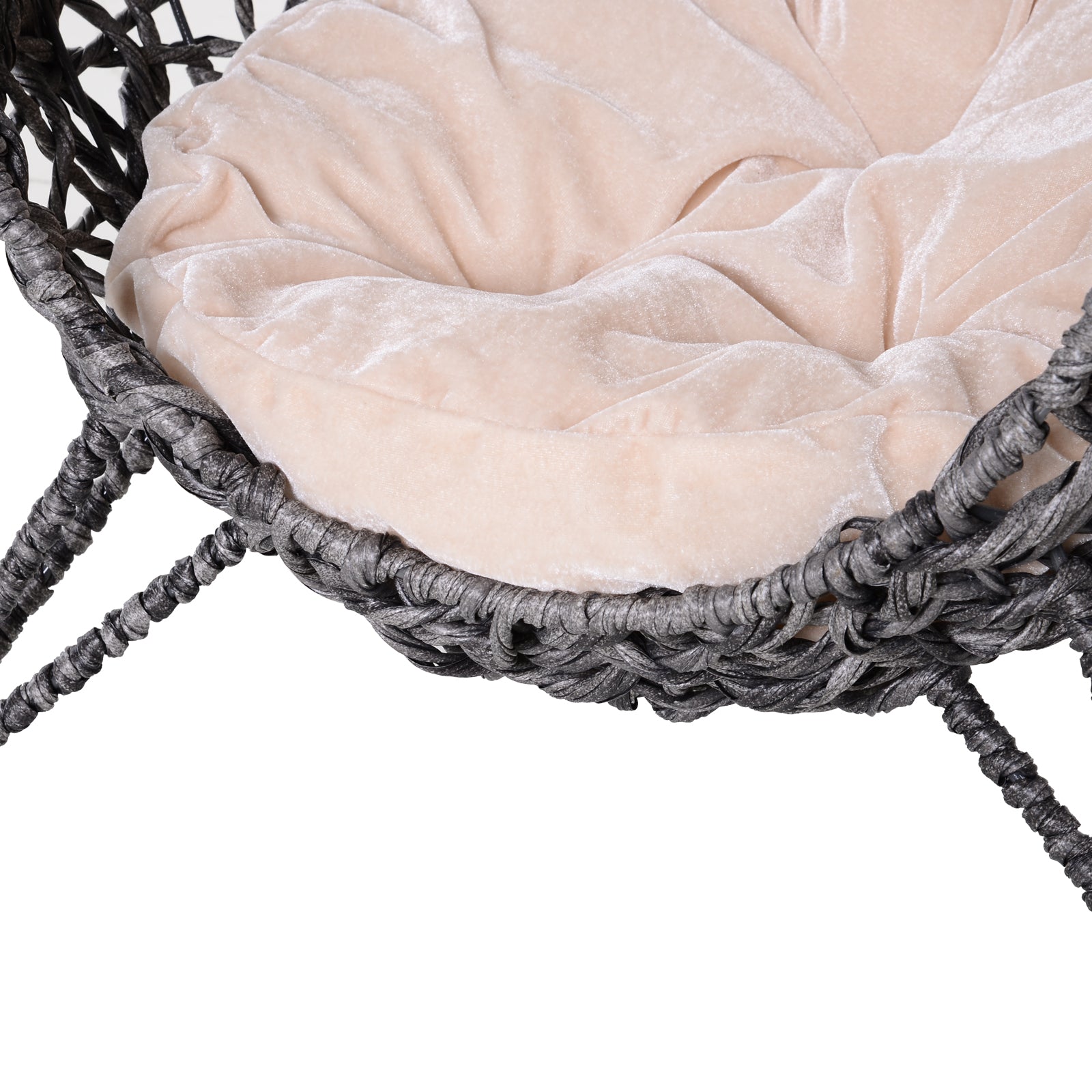 Cama para Gatos em Vime Sintético Cinzento Ø52x58 cm