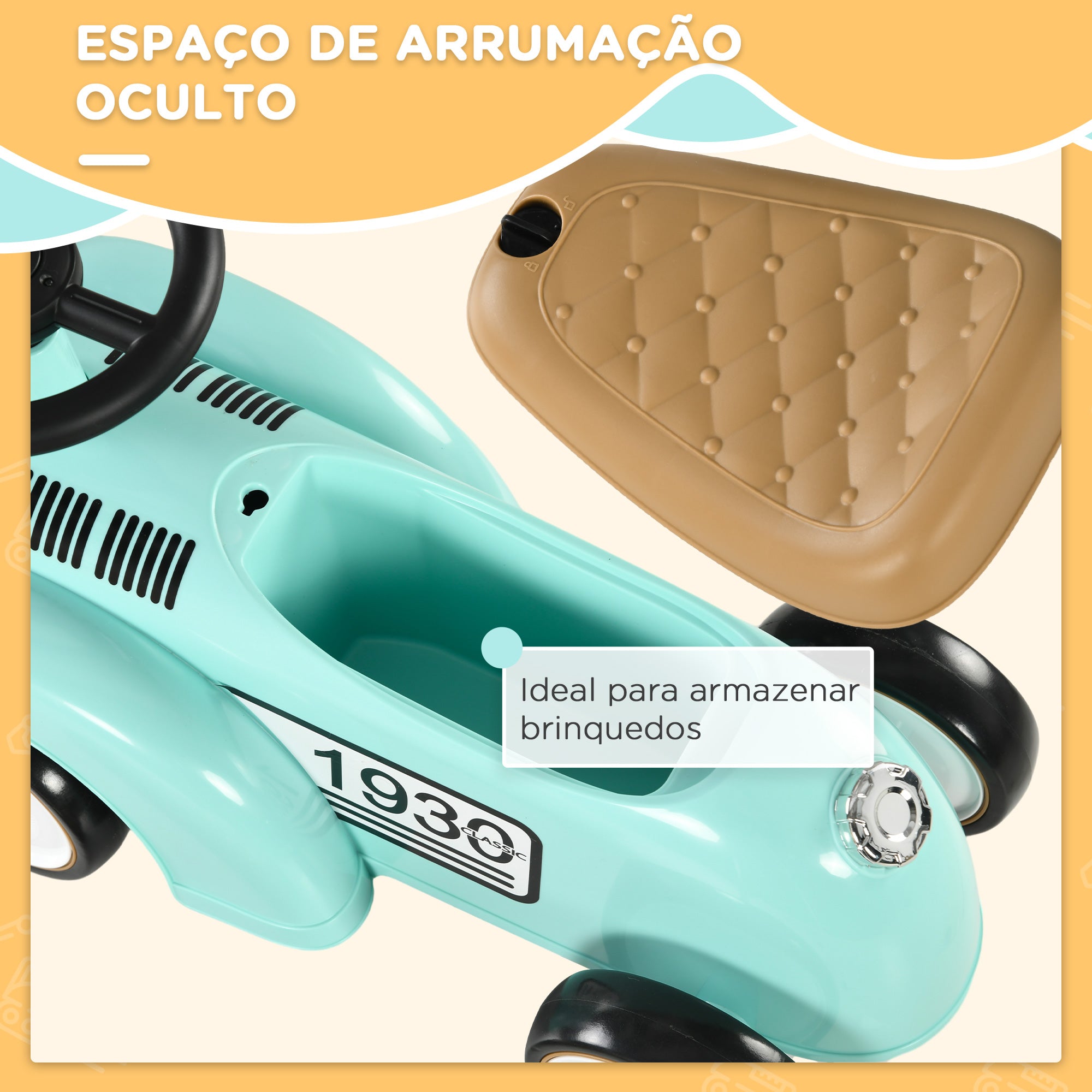 Carro Andador Infantil Verde Menta 58x27x35 cm