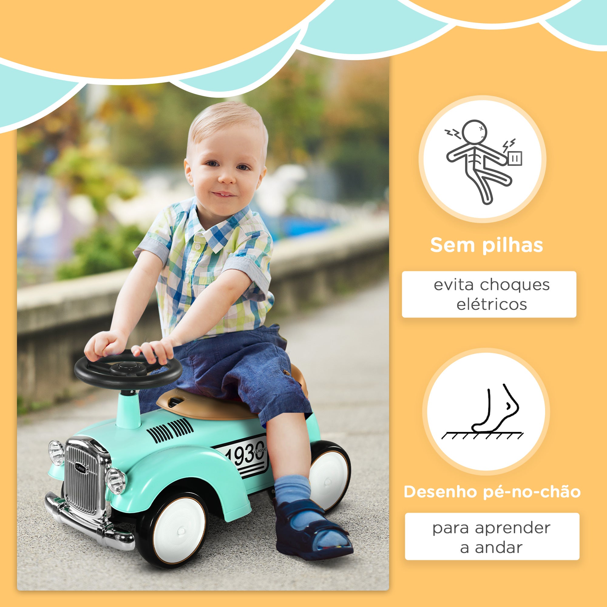 Carro Andador Infantil Verde Menta 58x27x35 cm