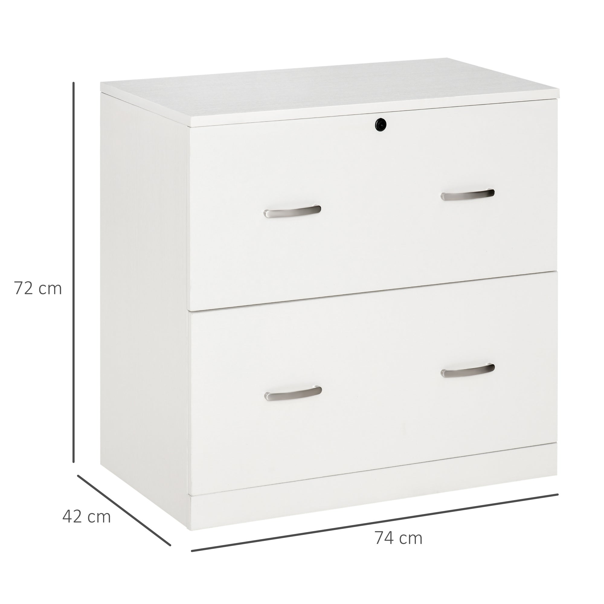 Armário de Arquivos com Gavetas - 74x42x72cm Branco