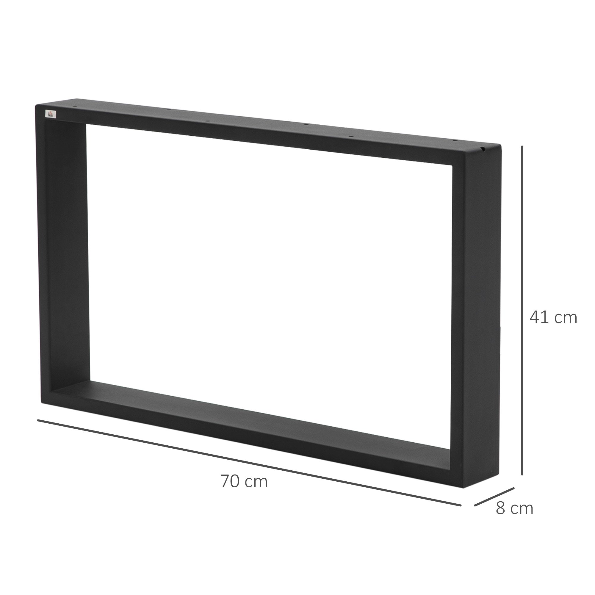 Conjunto de 2 Pés para Mesa - 70x8x41 cm - Cor Preto