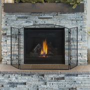 Frente para Lareira de 3 Painéis 132,5x76,5cm - Cor Preto