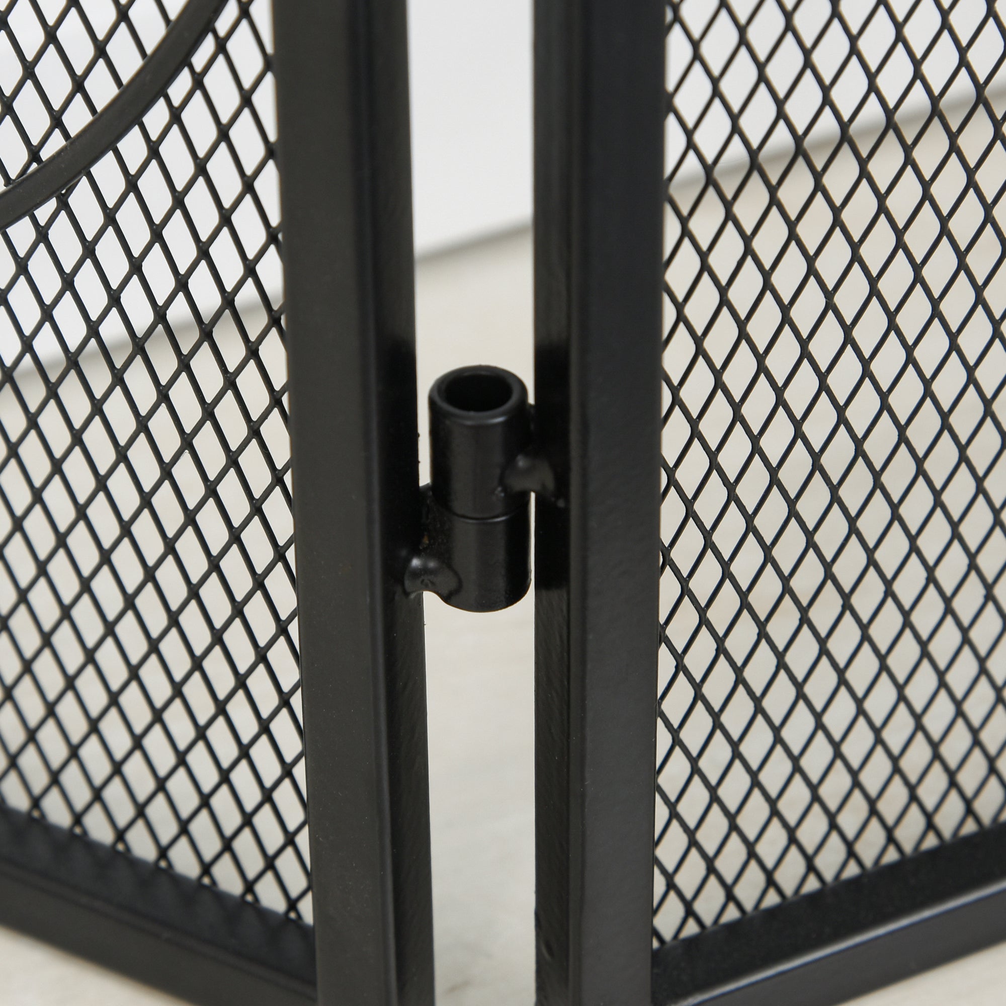 Frente para Lareira de 3 Painéis 132,5x76,5cm - Cor Preto