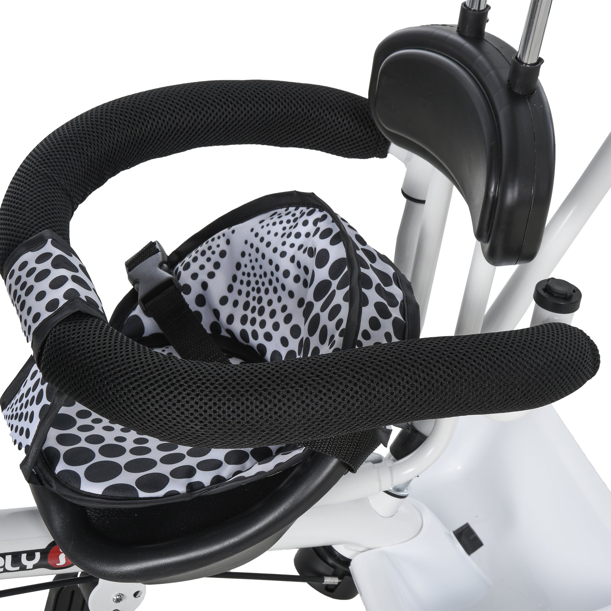 Triciclo Infantil Multifuncional Branco e Preto 103x47x101cm