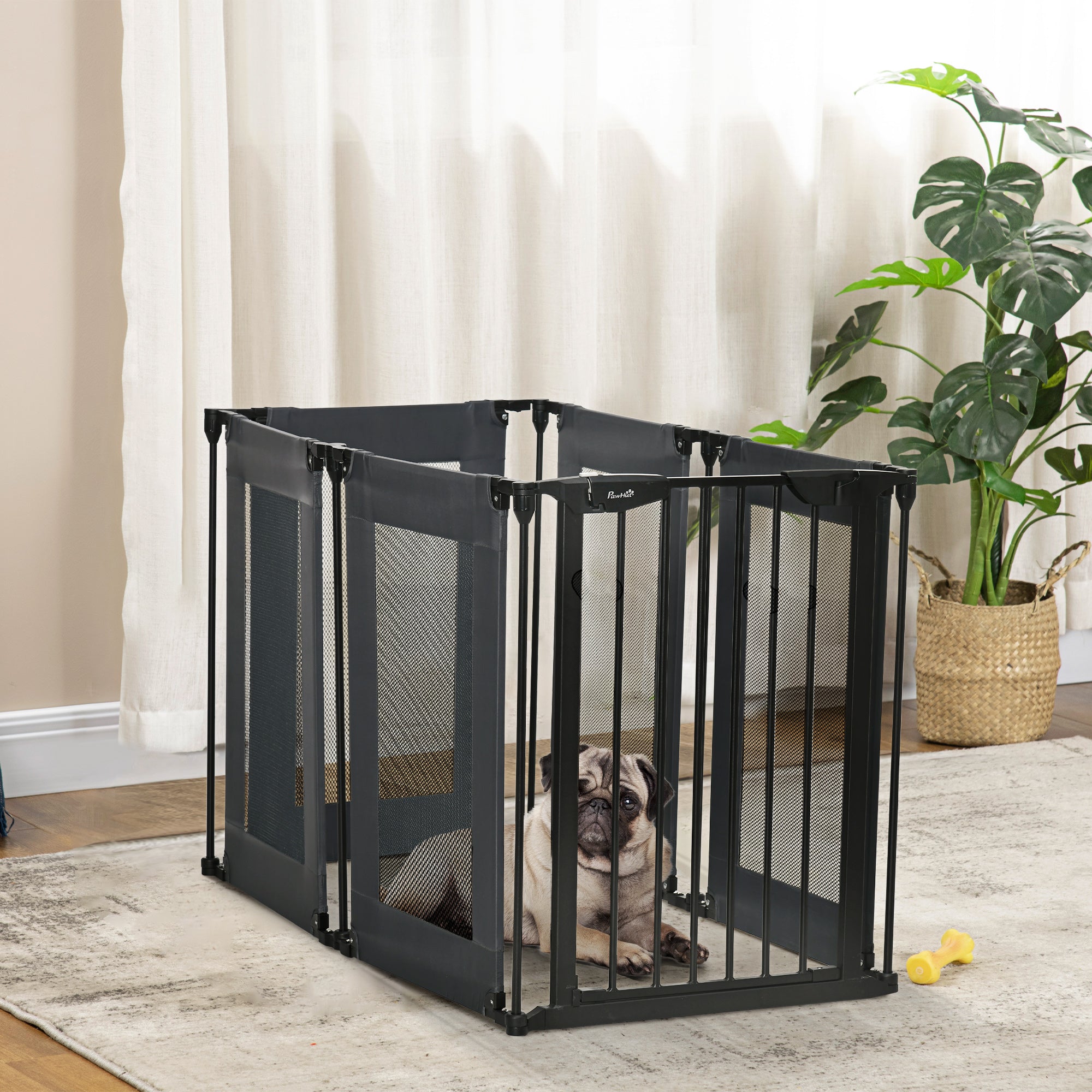 Parque Dobrável para Cães - 117x103x74cm - Cinzento