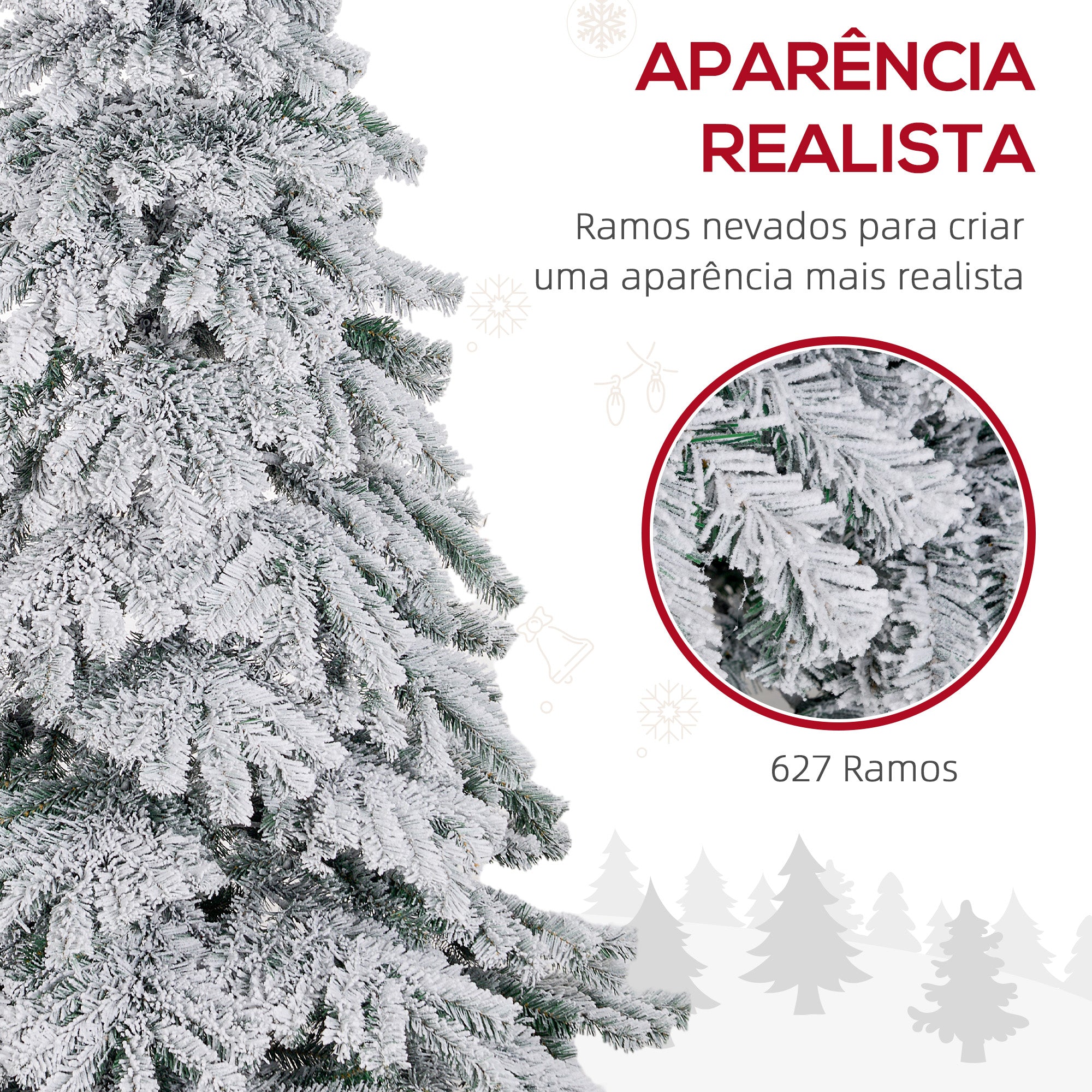 Árvore de Natal Artificial Ø116x180 cm Verde com Efeito de Neve