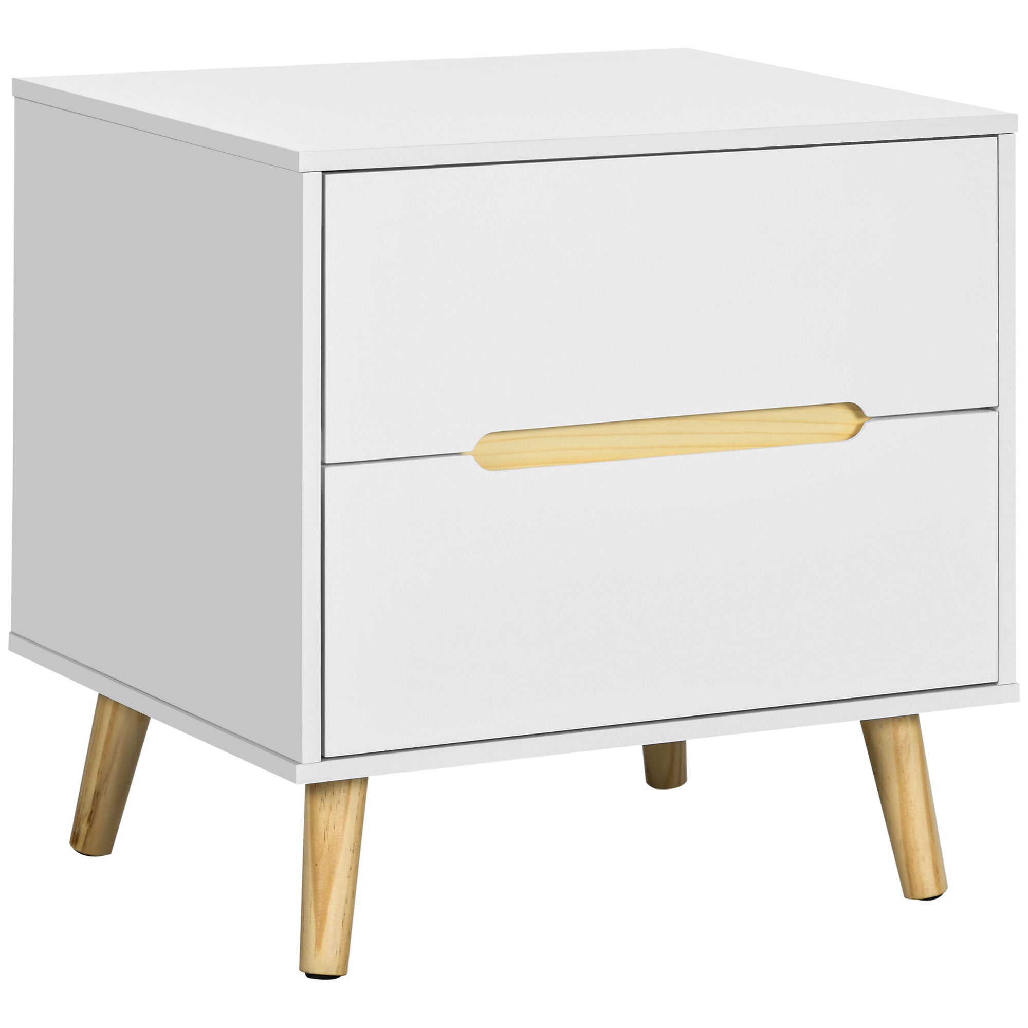 Mesa de Cabeceira Moderna Branca 50x40x50.5cm