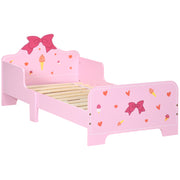 Cama Infantil de Madeira Rosa 143x74x59cm para Crianças de 3-6 Anos