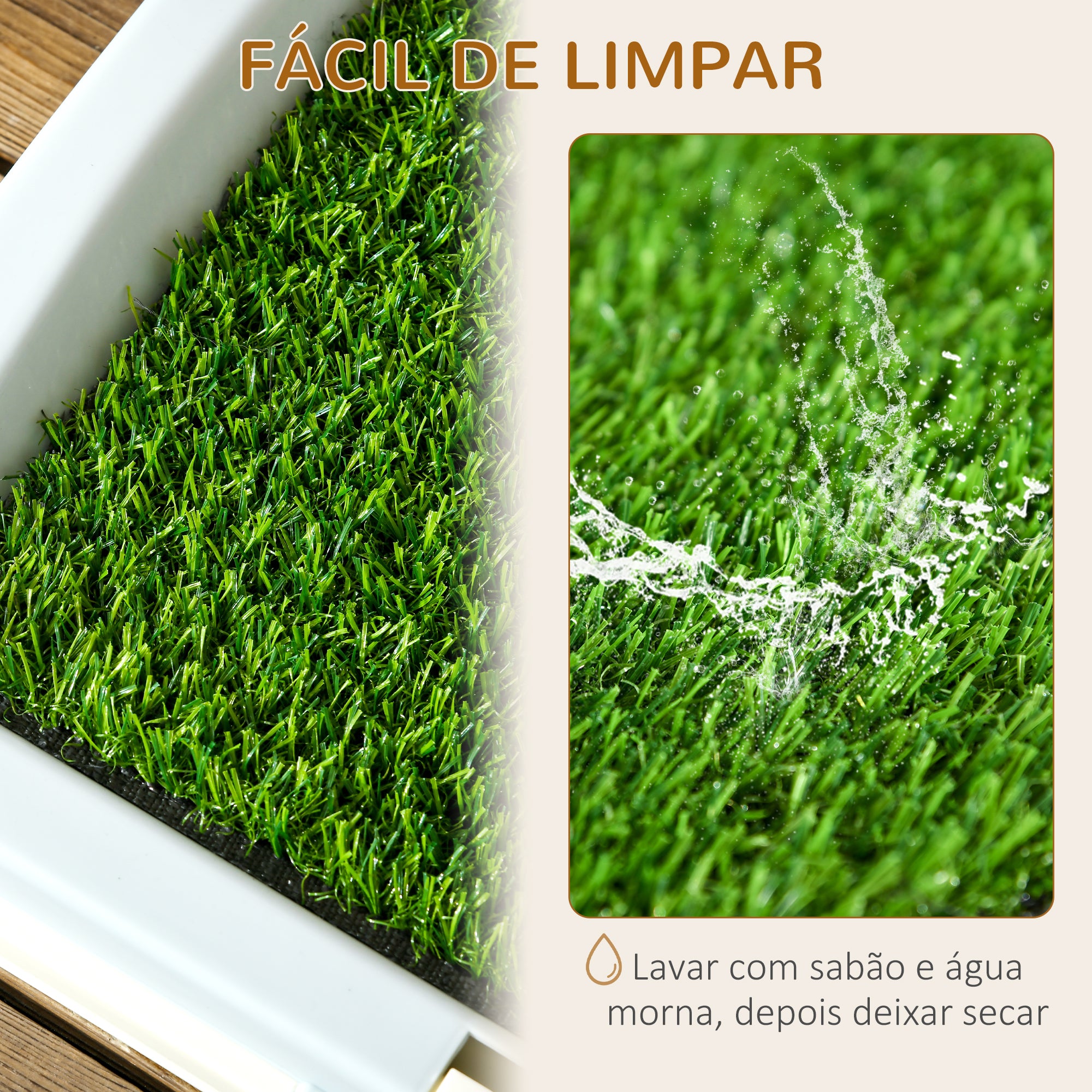 Sanita para Cães com Relva Artificial 63x48,5x6 cm - Verde