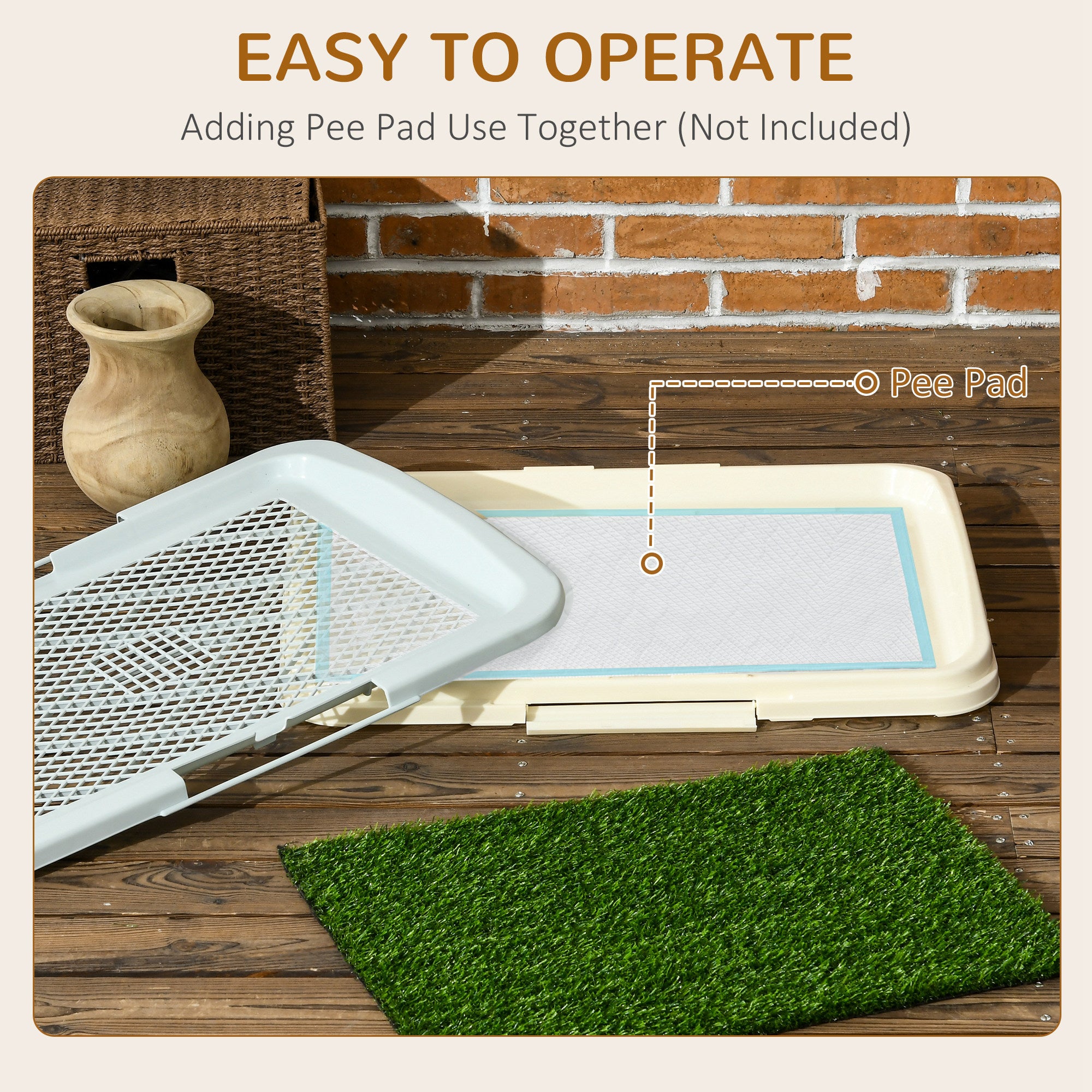 Sanita para Cães com Relva Artificial 63x48,5x6 cm - Verde