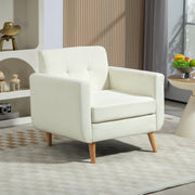 Poltrona Sala de Estar Confortável Creme Branco 78x70x75 cm