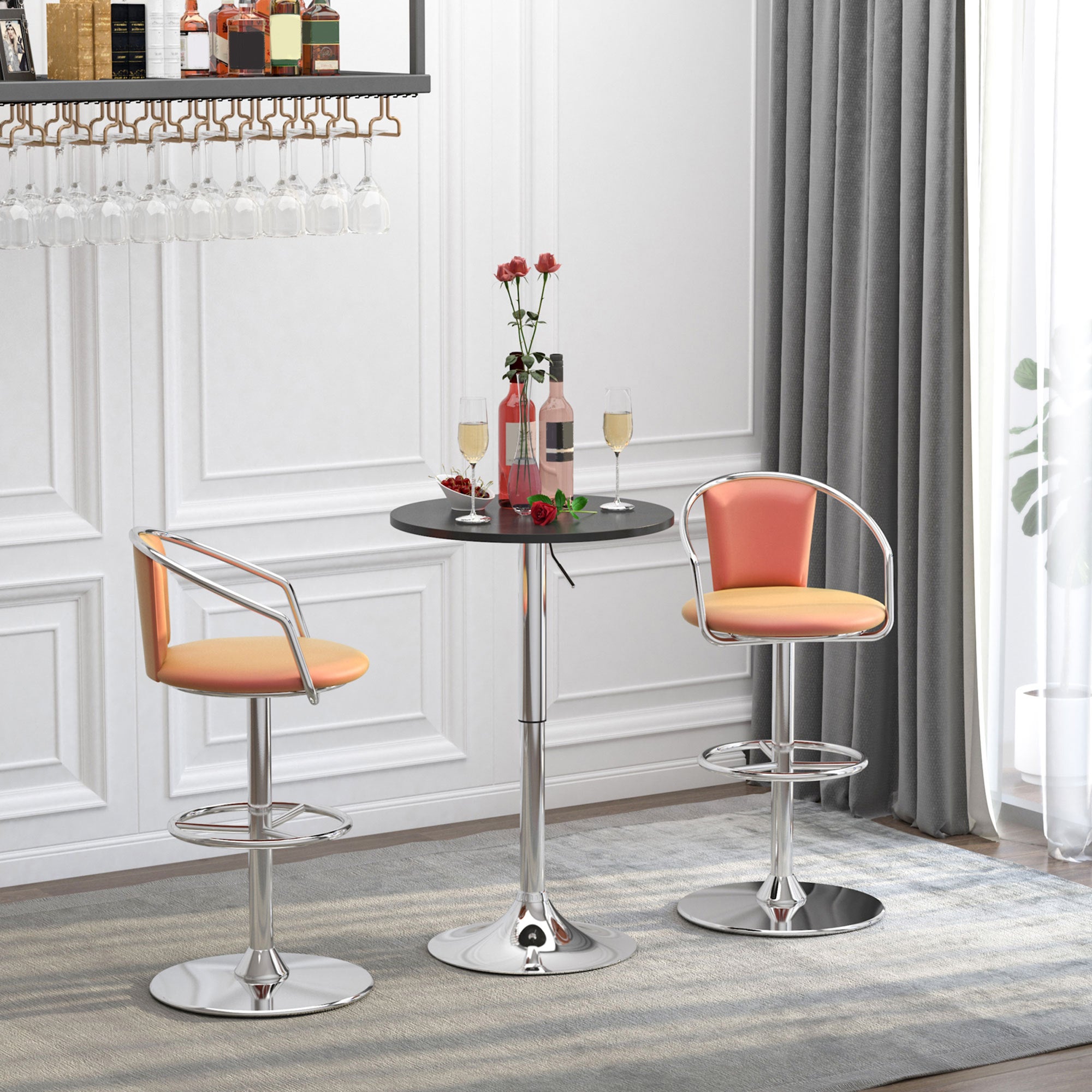 Mesa de Bar Ajustável Ø60x69-93 cm - Black