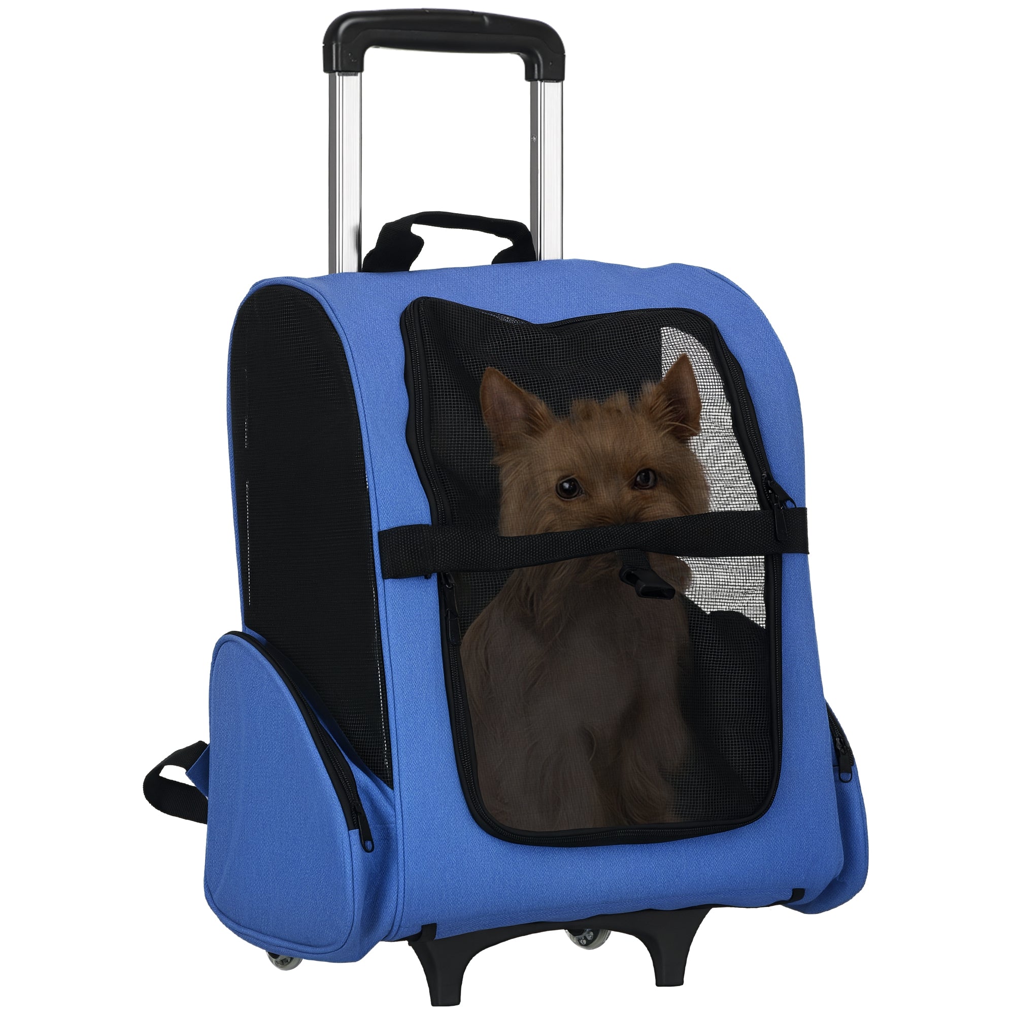 Transportadora 2 em 1 para Animais de Estimação - 42x25x55cm Azul