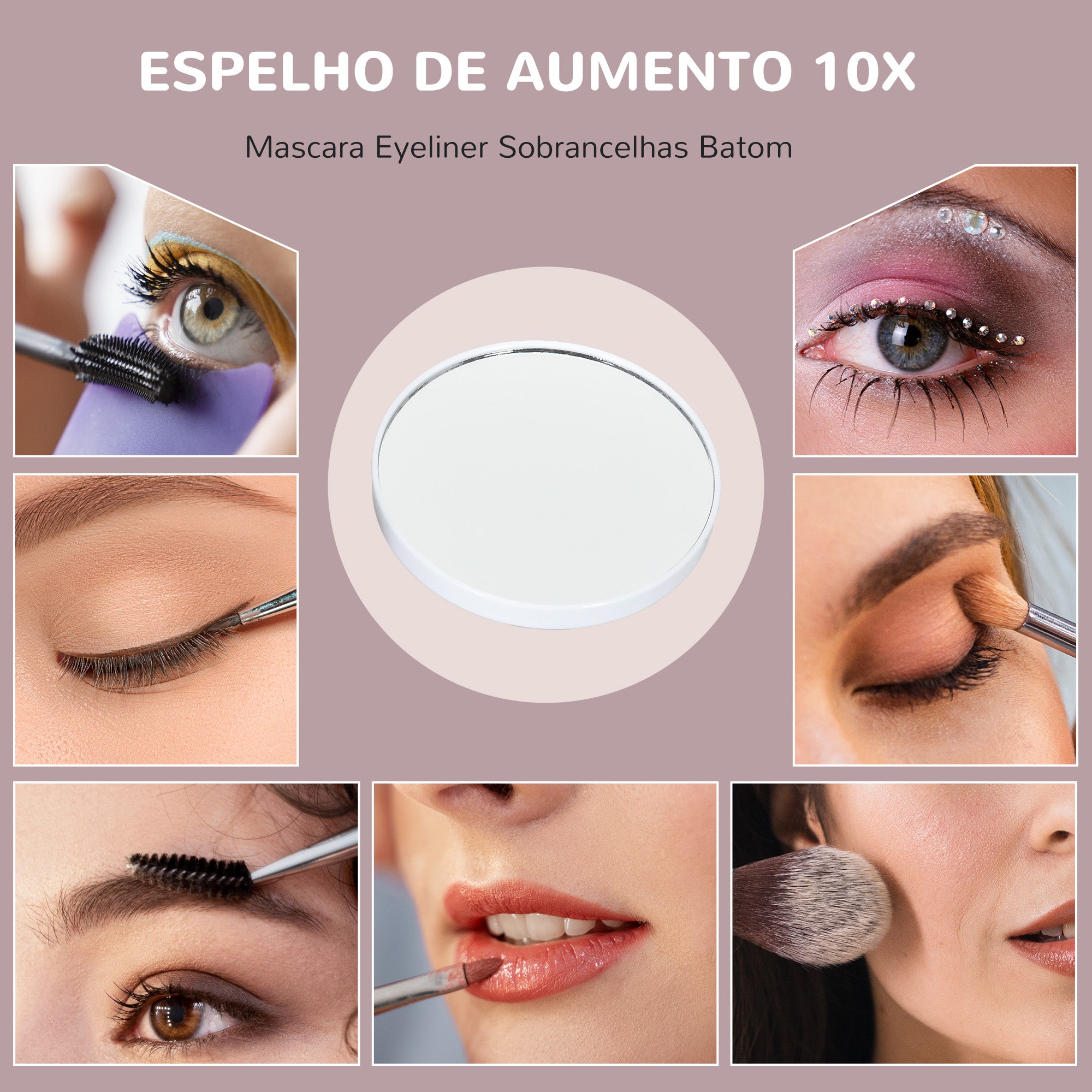 Espelho de Maquilhagem LED Giratório 58x46 cm - Branco