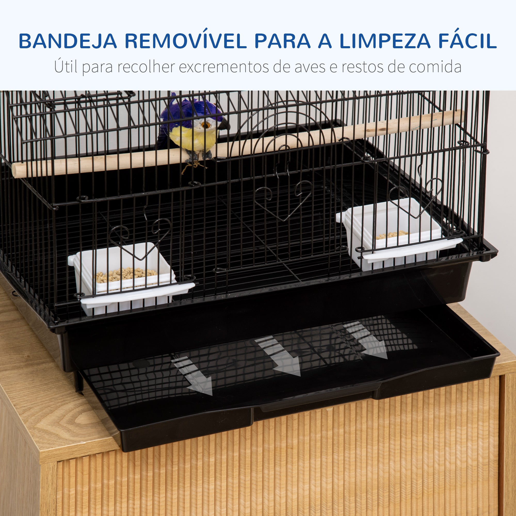 Gaiola para Pássaros - 50,5x41x63cm - Preto
