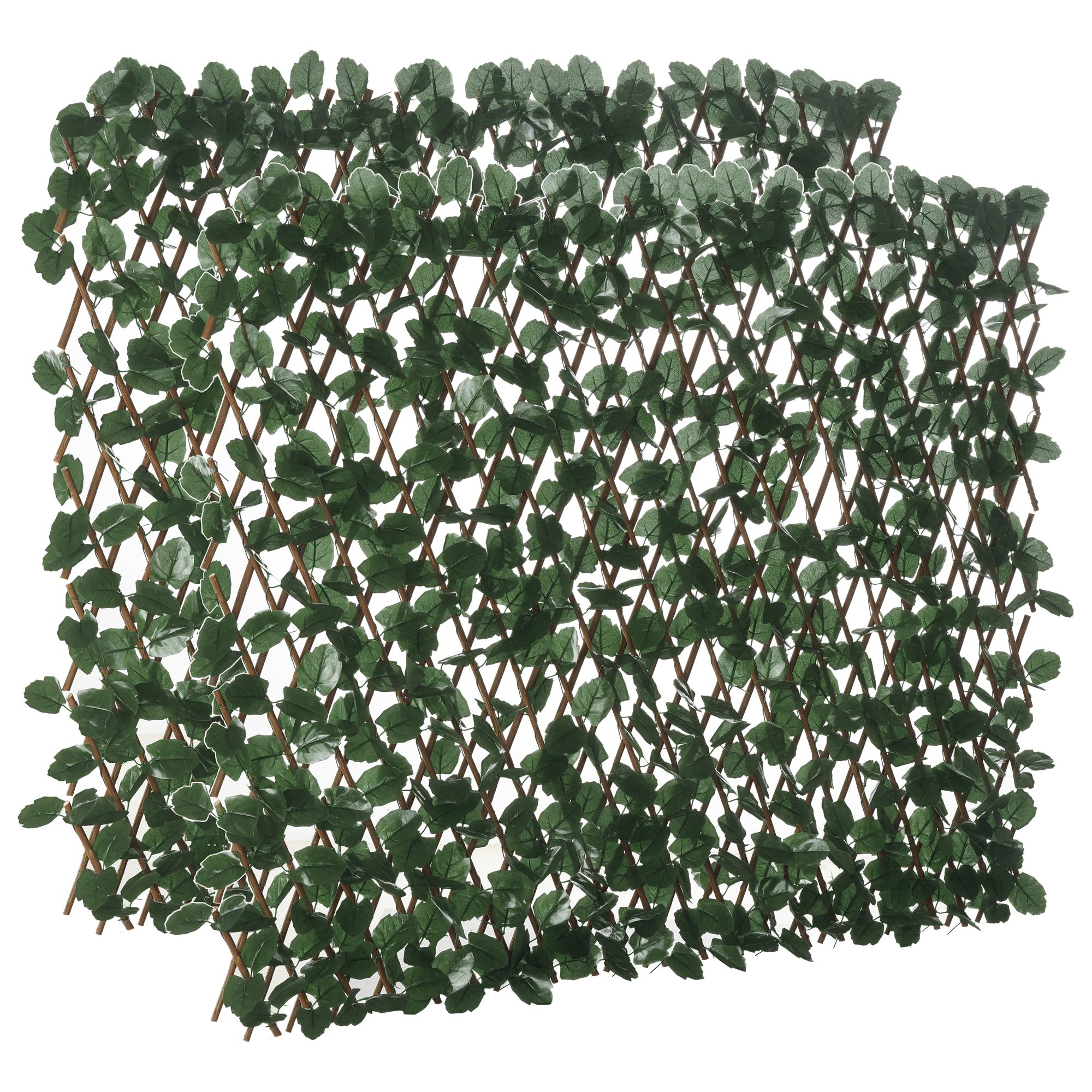 Vedação com Treliça Expansível 295x70 cm Verde e Madeira