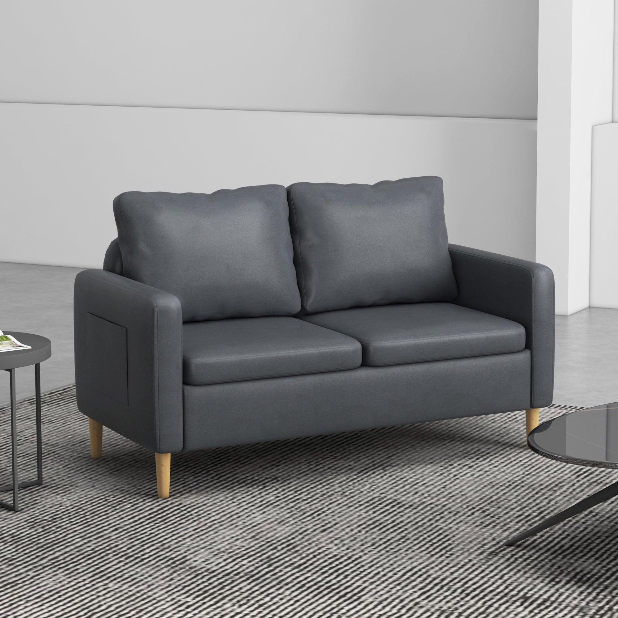 Sofá de 2 Lugares Cinza 143x76x83 cm - Conforto e Elegância para a sua Sala
