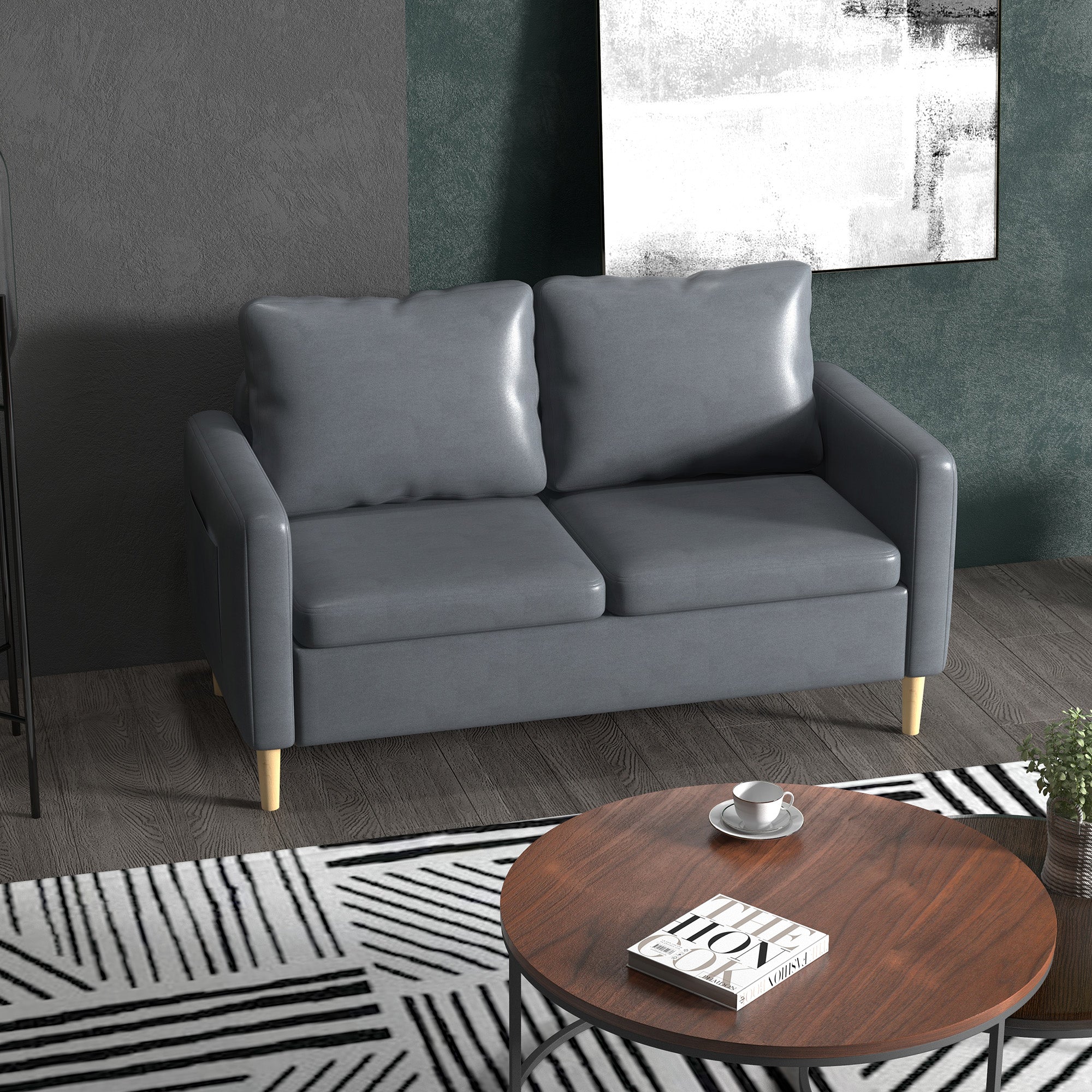 Sofá de 2 Lugares Cinza 143x76x83 cm - Conforto e Elegância para a sua Sala