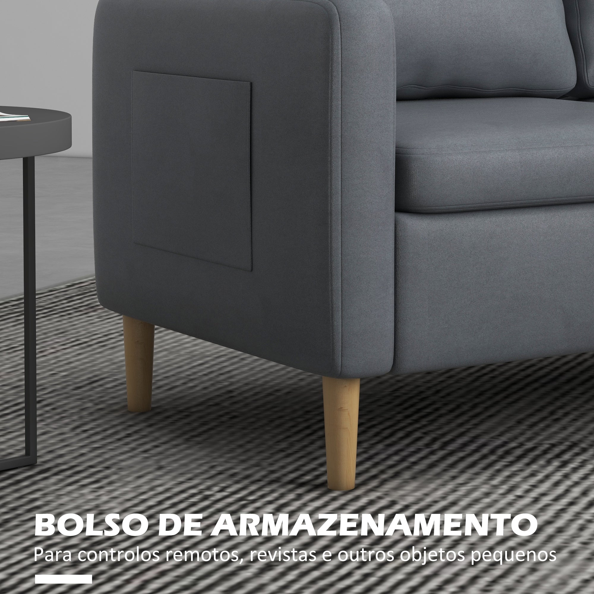 Sofá de 2 Lugares Cinza 143x76x83 cm - Conforto e Elegância para a sua Sala