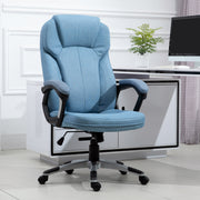 Cadeira de Escritório Ergonómica – 66x75x120cm – Azul Claro – Espuma, metal e tecido de linho PU