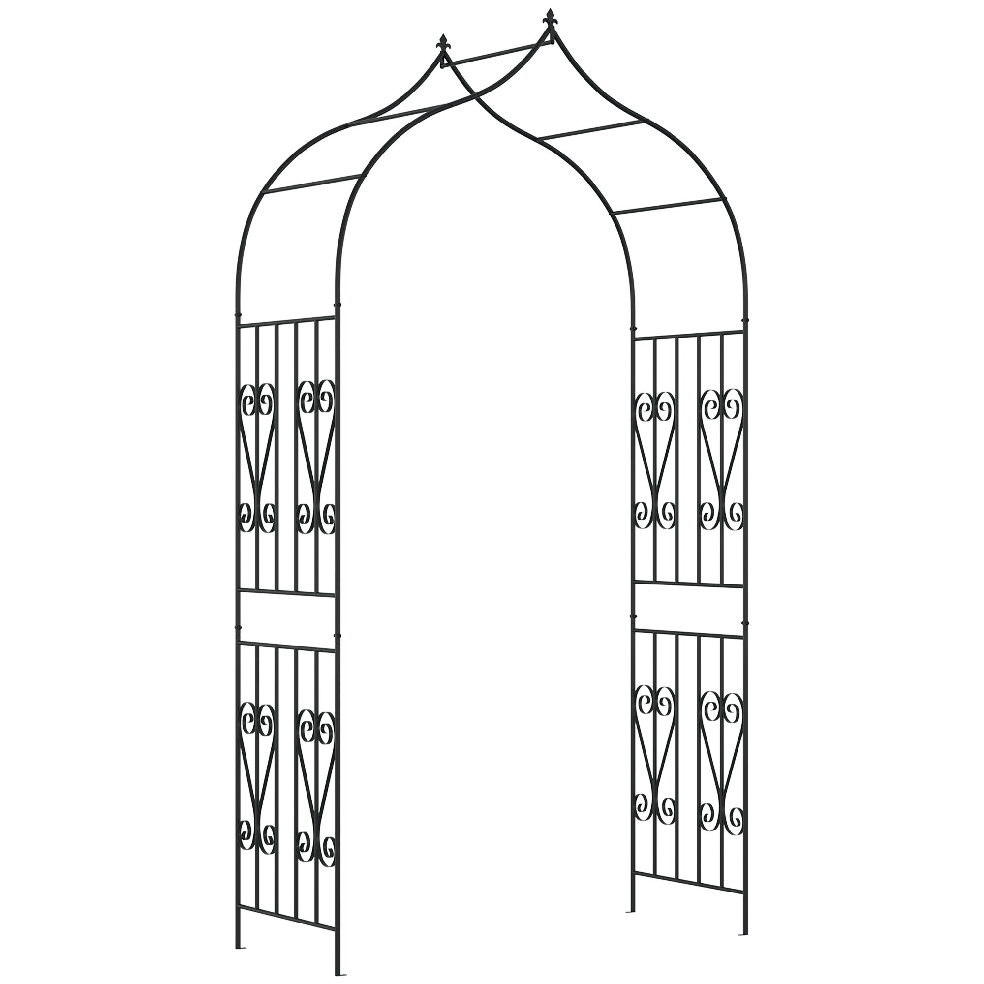 Arco de Jardim para Plantas Trepadeiras 140x60x265 cm - Cor Preto