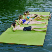 Colchoneta Flutuante de Água em Espuma XPE de 3 Camadas Resistente ao Rasgo para Relaxamento 355 x 183 x 3,5 cm Verde