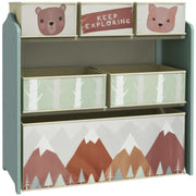 Estante Organizadora de Brinquedos 63x30x66 cm Verde