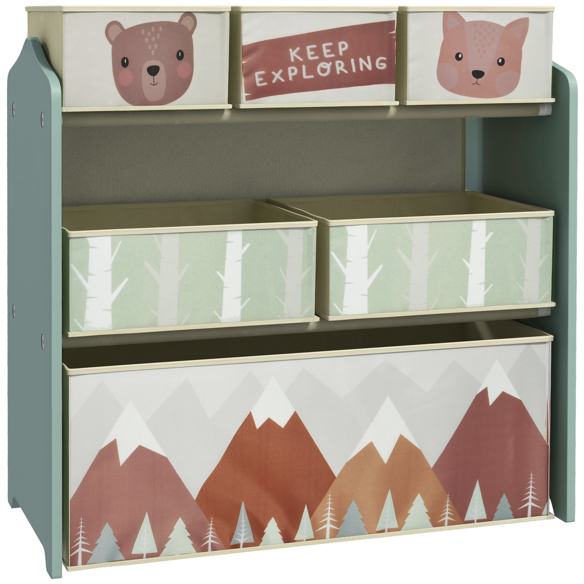 Estante Organizadora de Brinquedos 63x30x66 cm Verde