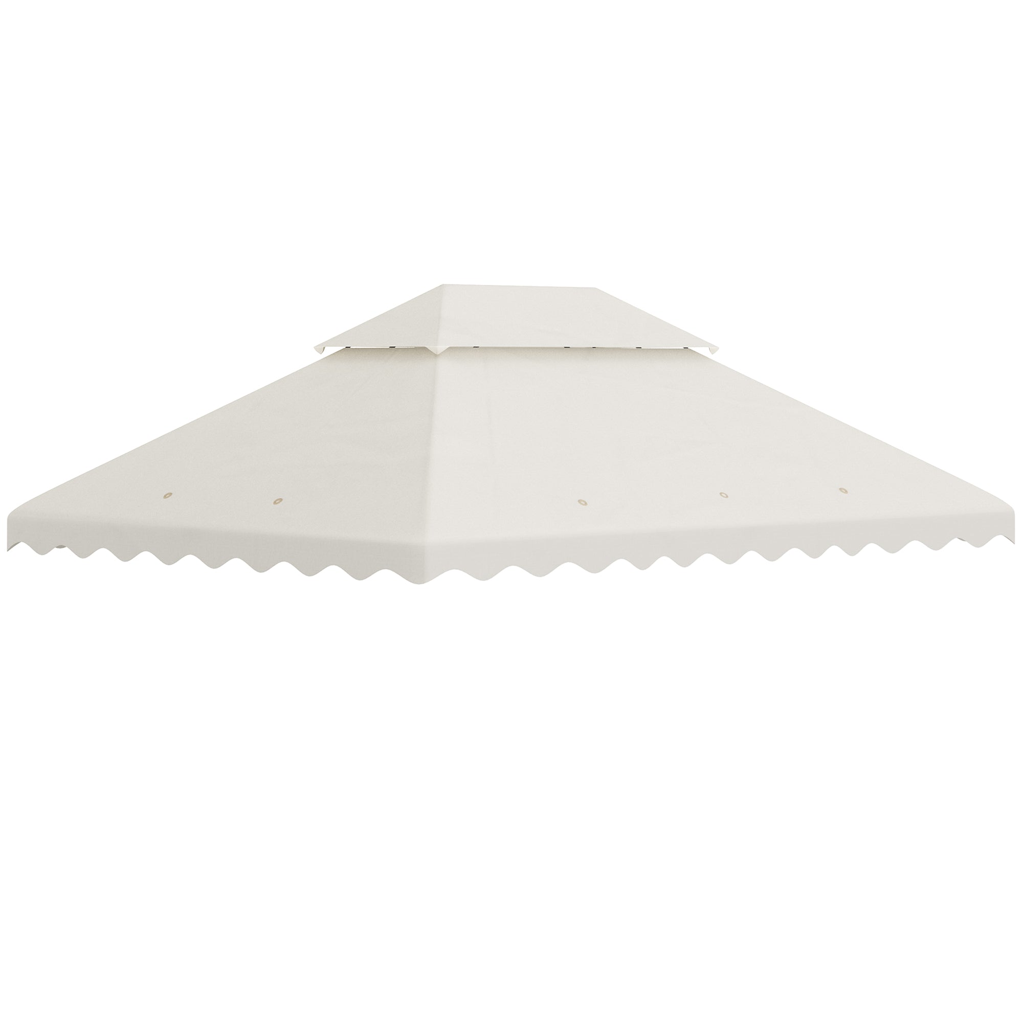 Toldo de Substituição Creme Branco 395x297 cm com Teto Duplo Ventilação