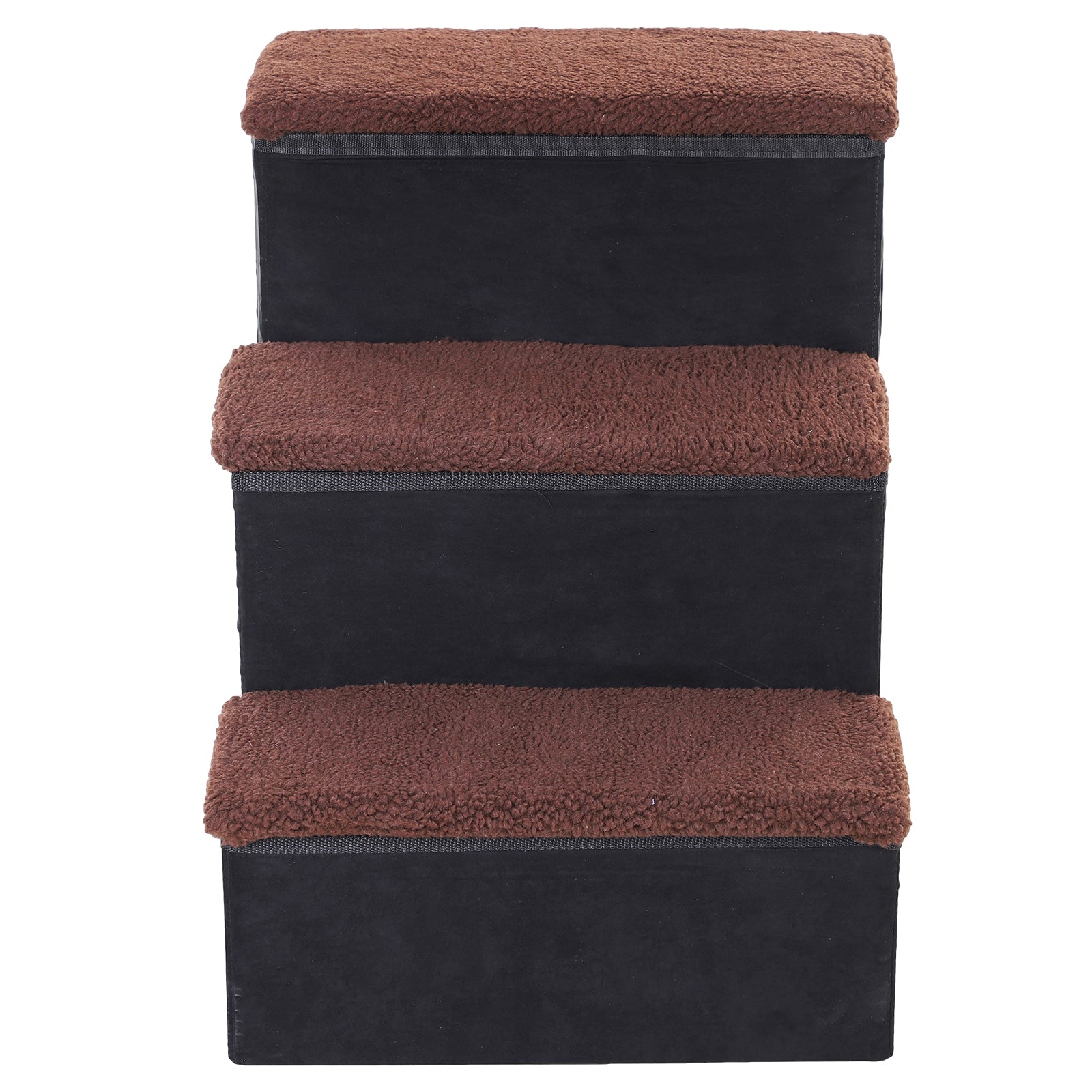 Escada para Animais de Estimação 3 Degraus Preto 40x54x48cm