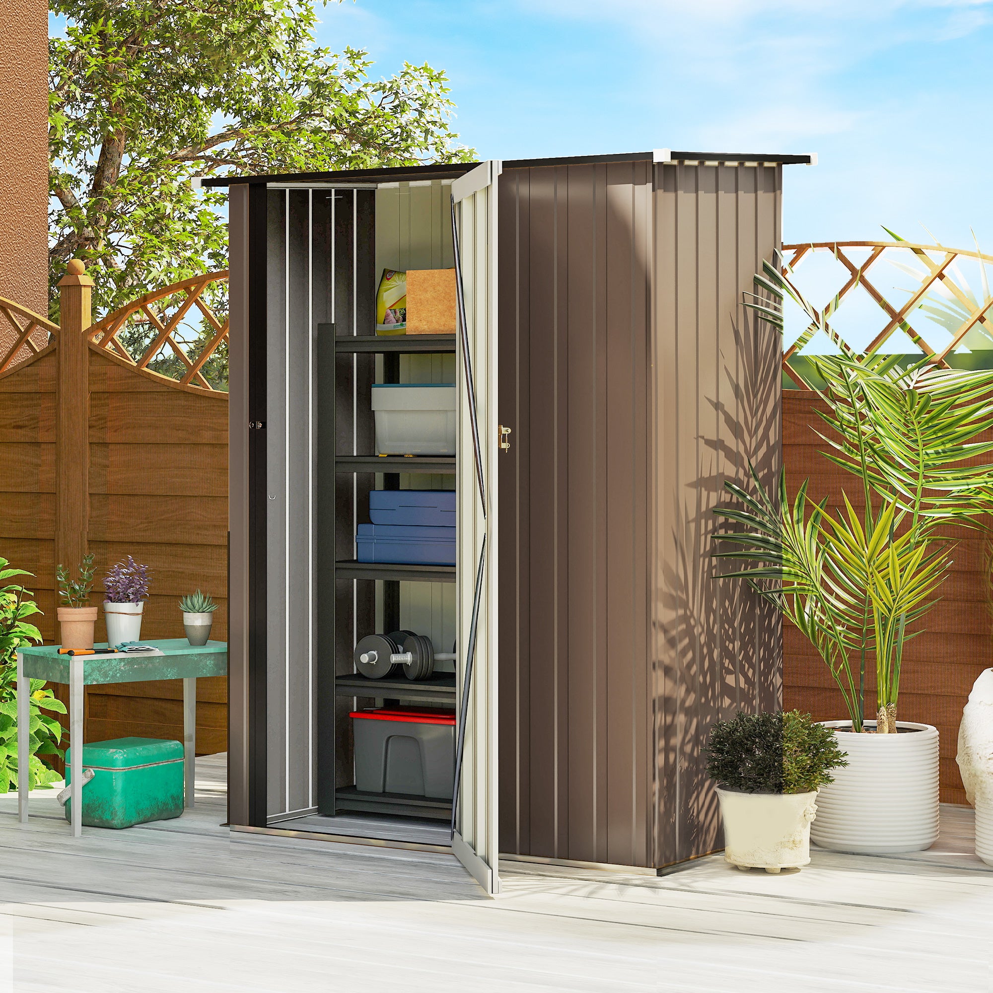 Abrigo de Jardim 142x84x189 cm Marrom