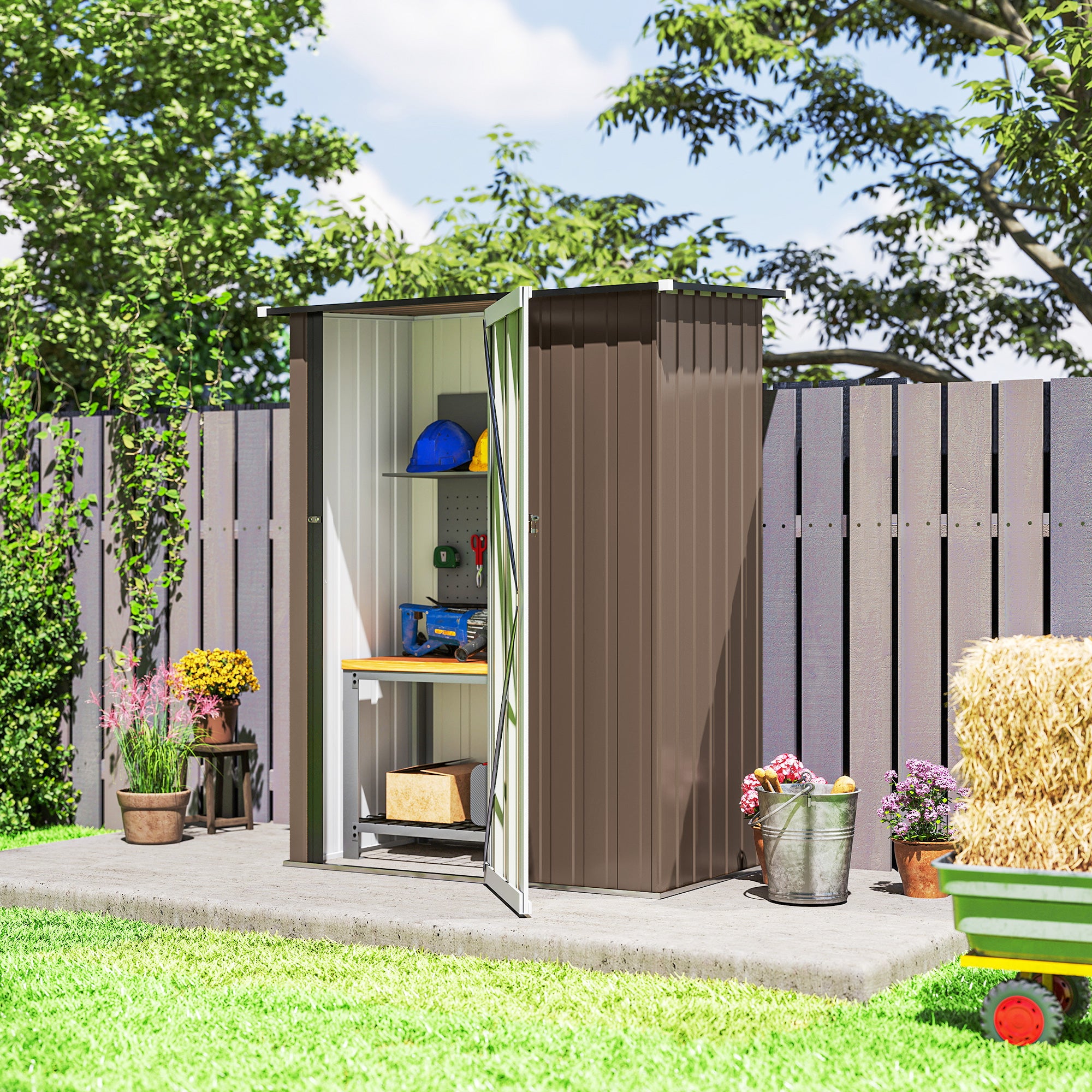 Abrigo de Jardim 142x84x189 cm Marrom