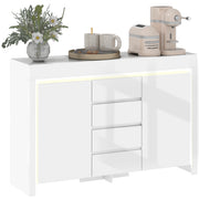 Aparador Sala de Estar com Luzes LED 120x34x80 cm - Branco