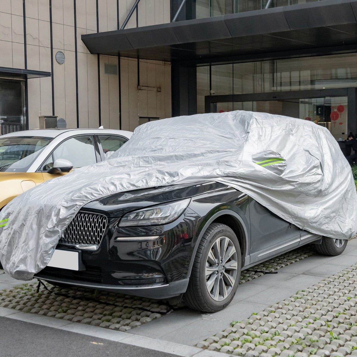 Funda para Carro Exterior com Fecho de Correr 483 cm com Tiras Reflectantes e Bolsa de Armazenamento Resistente às Intempéries