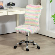 Cadeira de Escritório sem Braços – 62x58x89-99 cm – Multicor – Pelúcia, PU e espuma