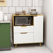 Aparador Auxiliar para Micro-Ondas 90x40x98,5 cm Branco e Carvalho