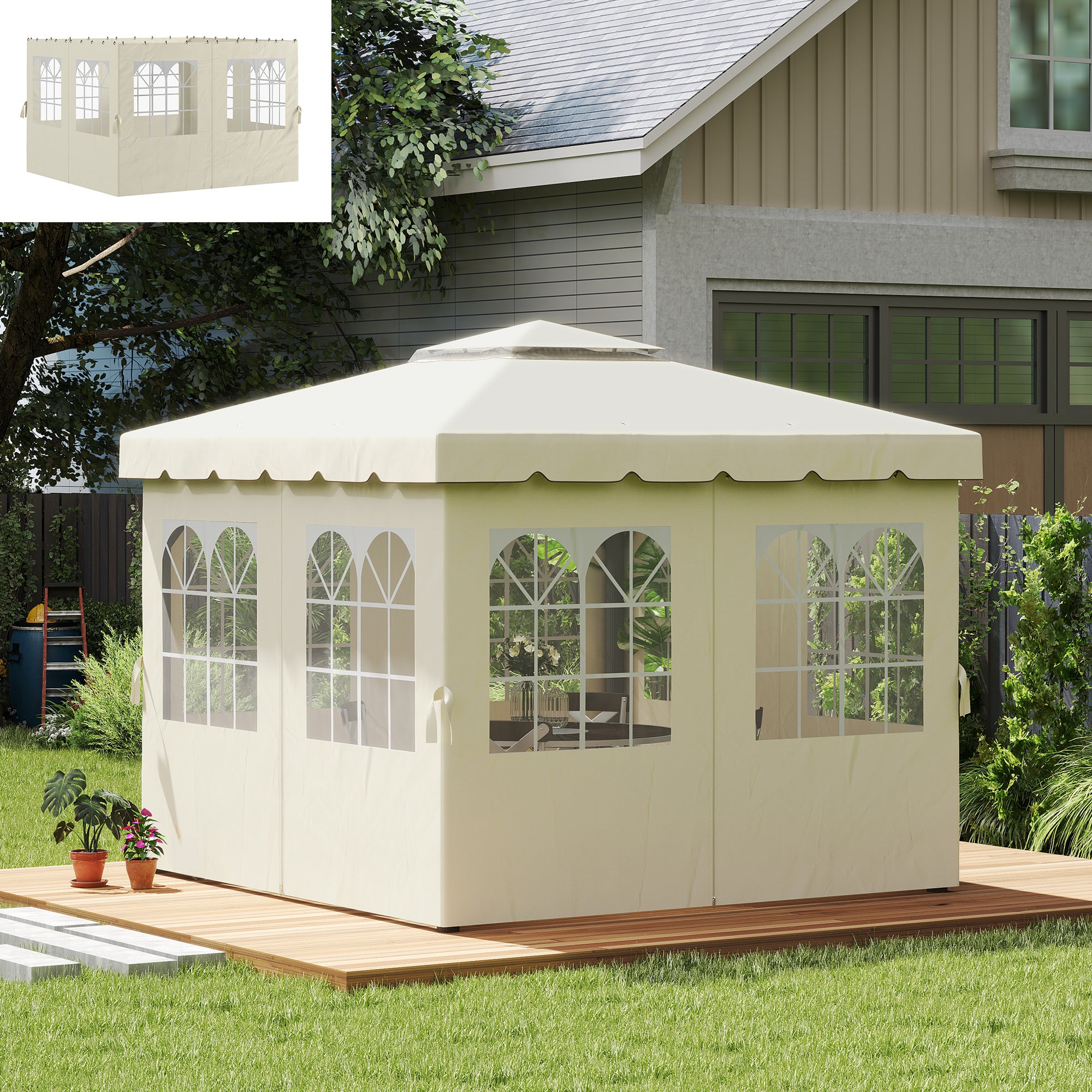 Paredes Laterais para Tenda 302x205 cm Cor Creme