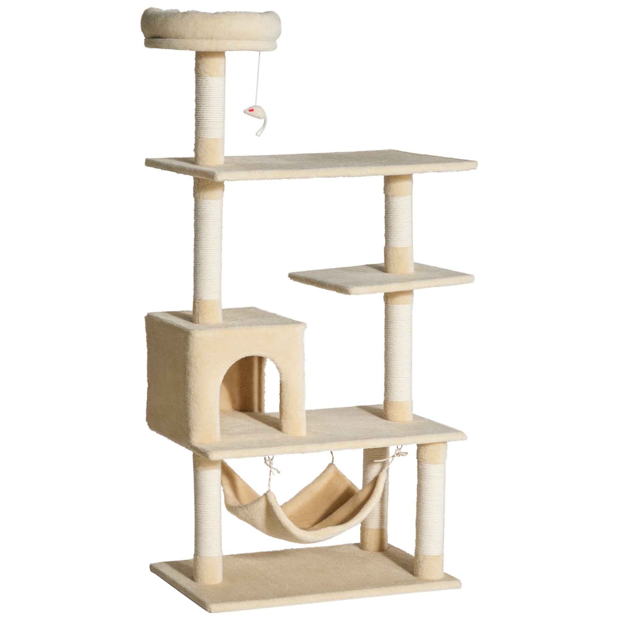 Arranhador de Árvore para Gatos 152x70x40 cm Bege