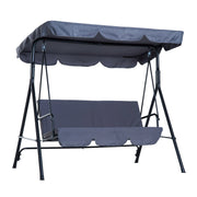 Baloiço de Jardim 3 Lugares Cinza 172x110x153 cm