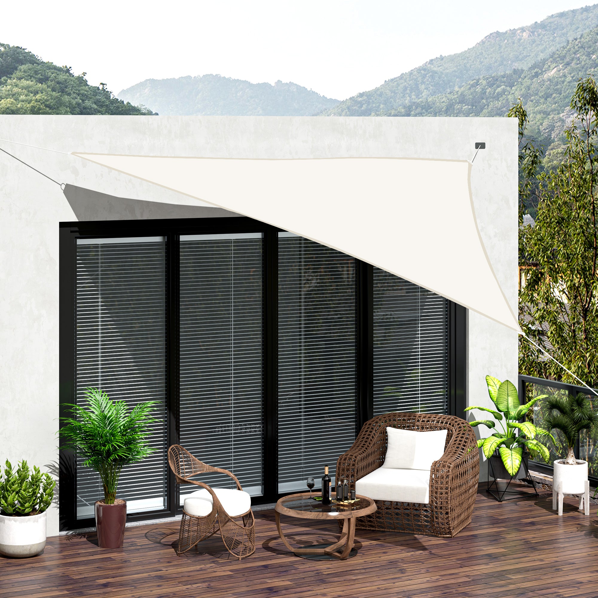 Vela de Sombra Triangular Creme 400x400x400 cm