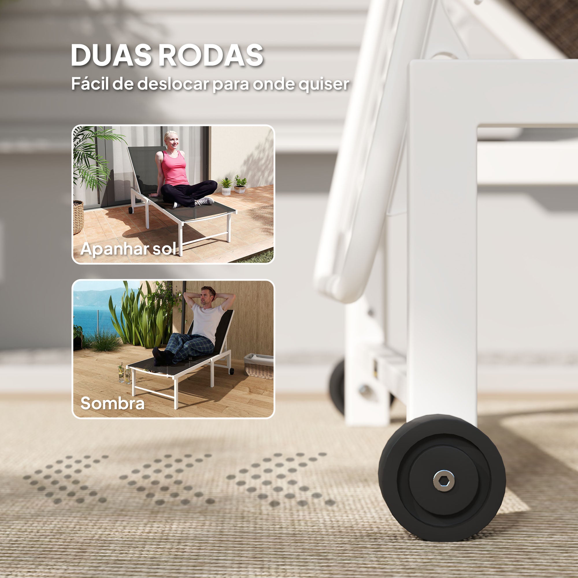 Espreguiçadeira Reclinável Marrom 60x166x84 cm para Jardim e Varanda