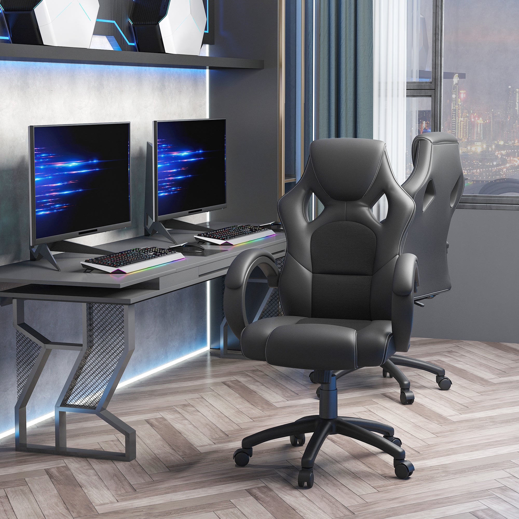 Cadeira de Escritório Ergonómica 71x61x(108-118) cm - Cor Preto