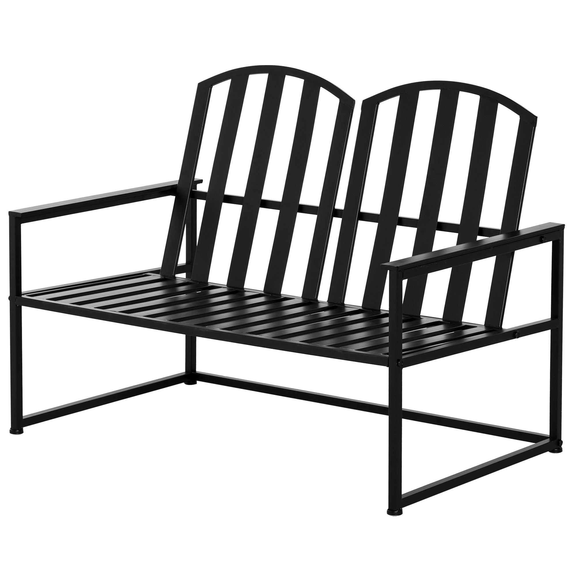 Banco de Jardim 2 Lugares Metal 108x63x80,5 cm Preto