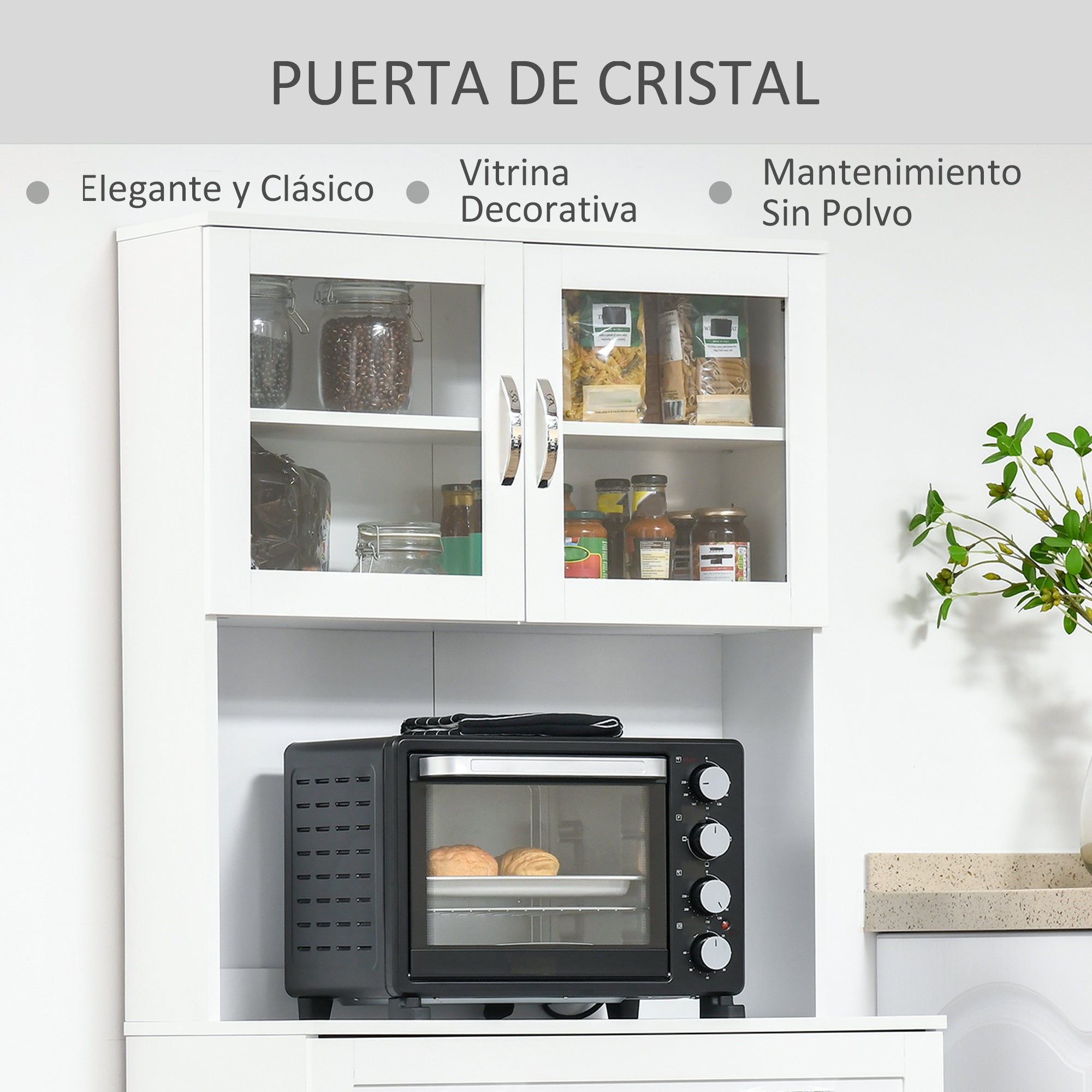 Armário de Cozinha com Prateleiras Ajustáveis 80x48x170 cm - Branco