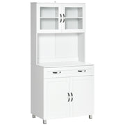 Armário de Cozinha com Prateleiras Ajustáveis 80x48x170 cm - Branco