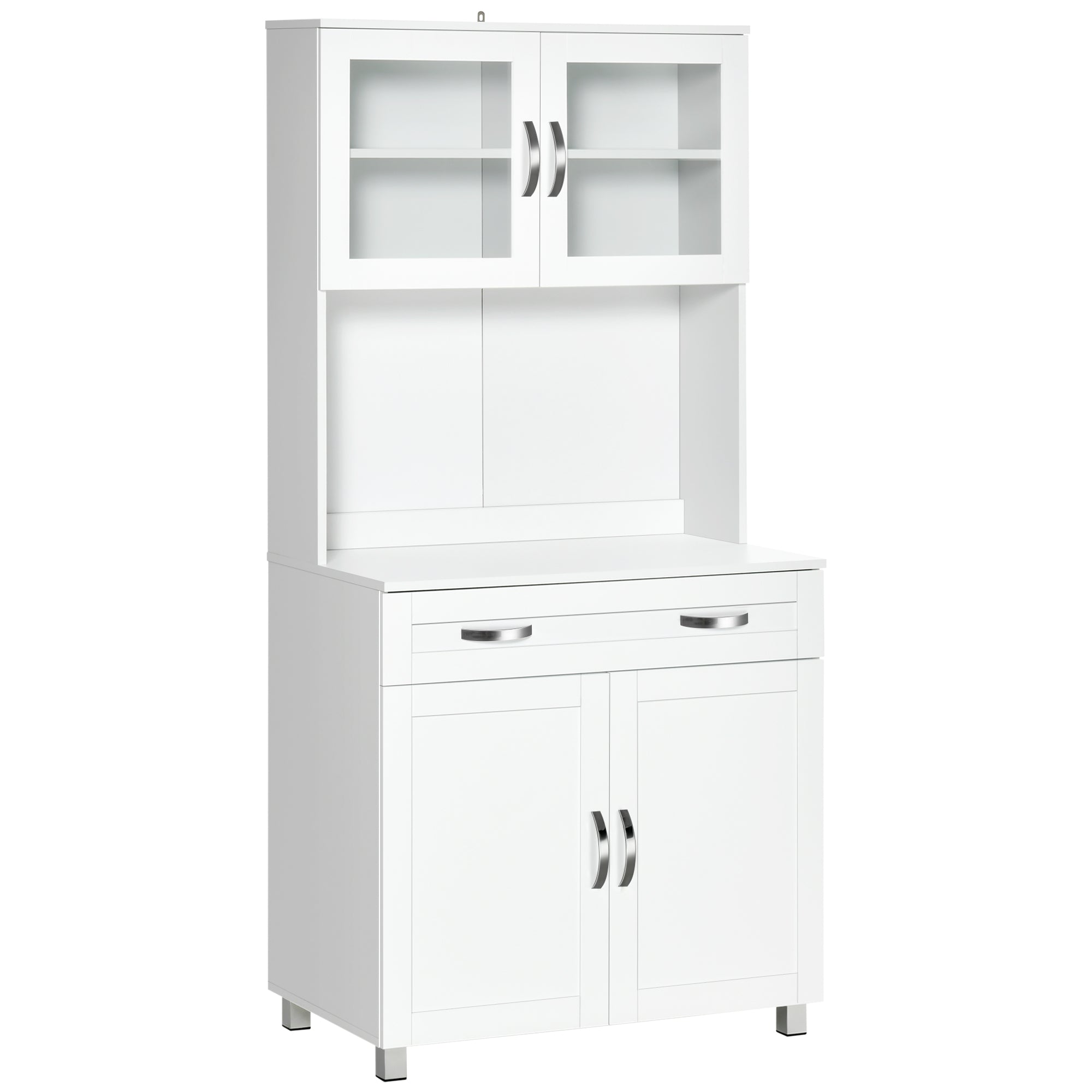 Armário de Cozinha com Prateleiras Ajustáveis 80x48x170 cm - Branco