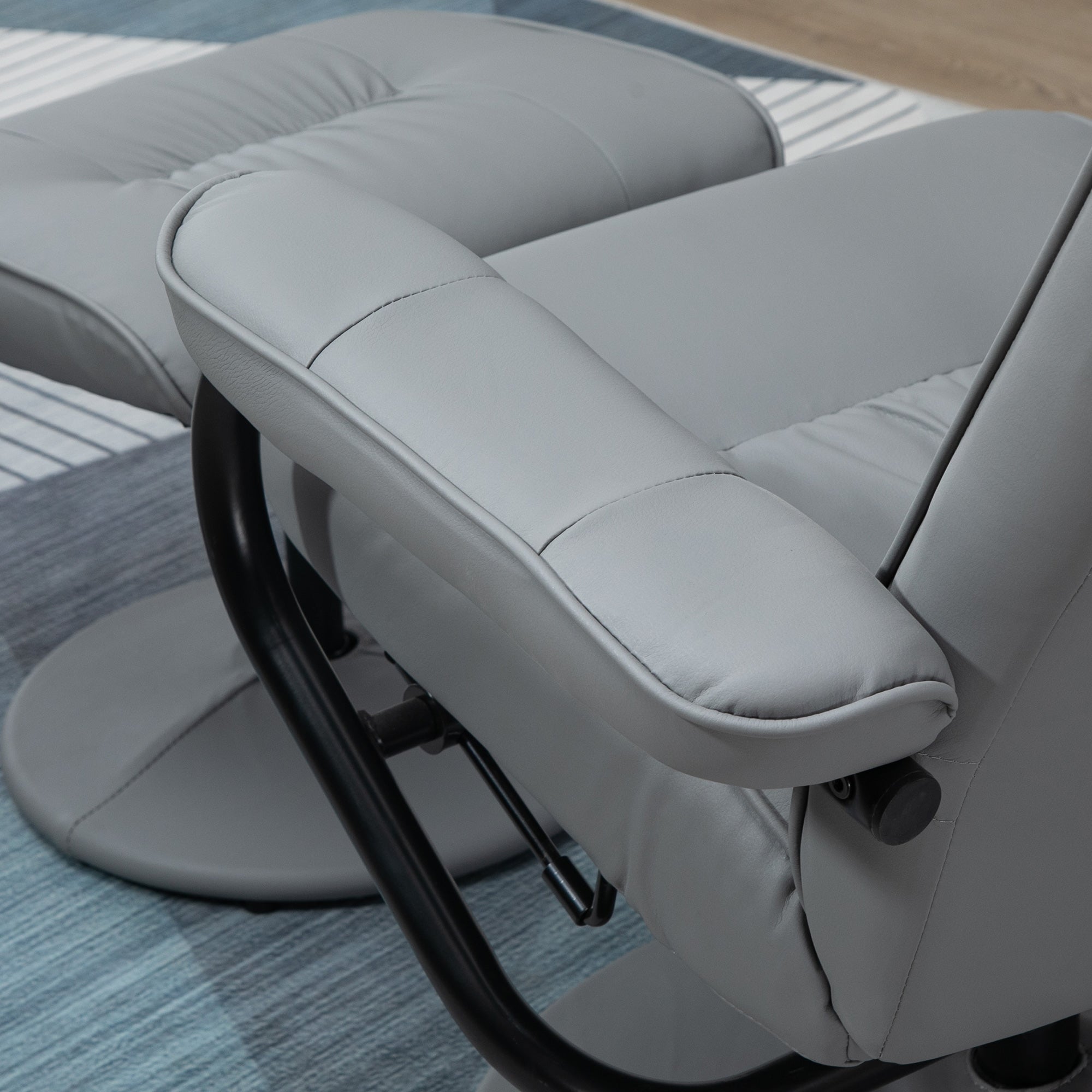 Poltrona de Massagem Elétrica Cinza 77x84x102 cm com Banco para Apoiar os Pés